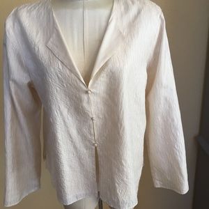 Eileen Fisher cream silk jacket